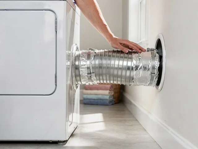 Professional dryer vent hose installation by Montebello Dryer Vent Cleaning in Montebello