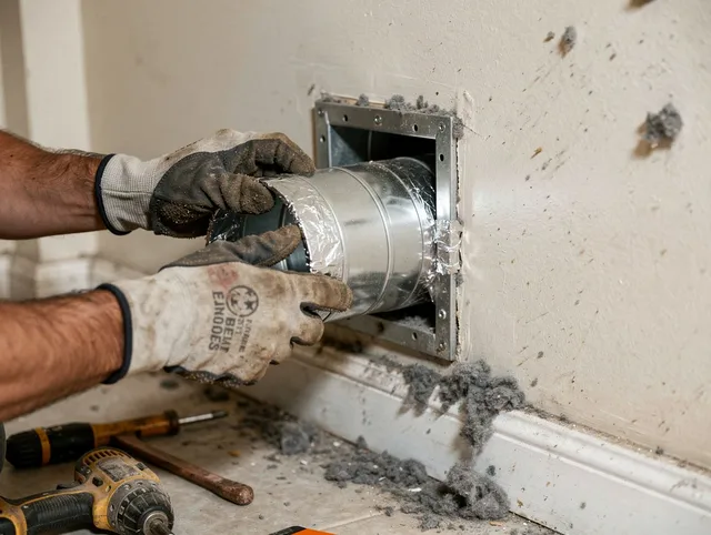 Professional dryer vent repair and installation by Montebello Dryer Vent Cleaning in Montebello
